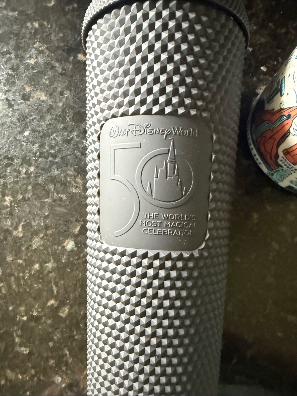 Walt Disney World 50th Anniversary Studded Black Matte Tumbler Starbucks